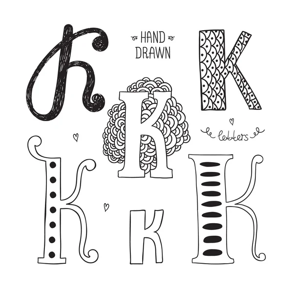 Vector dibujado a mano alfabeto — Vector de stock