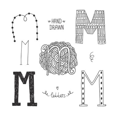 vektör el alfabesi çizildi