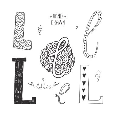 vektör el alfabesi çizildi