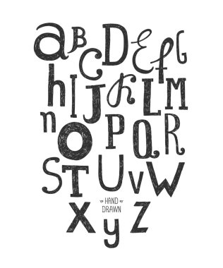 vektör el alfabesi çizildi