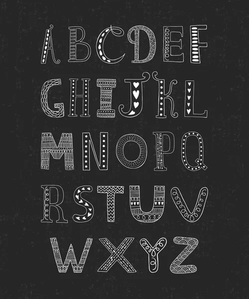 Vektör el alfabesi çizildi — Stok Vektör