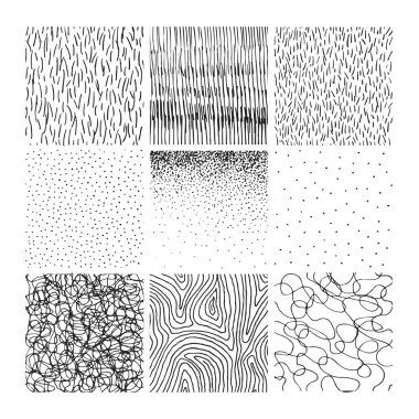 Vector collection ink hand drawn hatch texture clipart