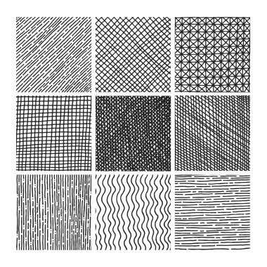 Hatch doku vektör toplama mürekkep el çekilmiş