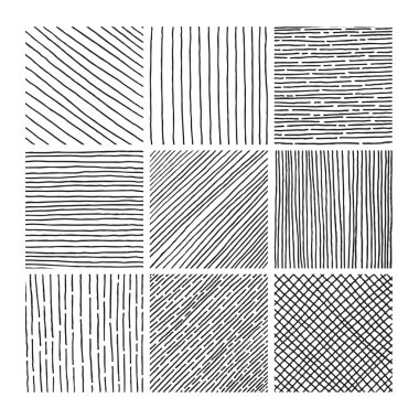 Vector collection ink hand drawn hatch texture clipart