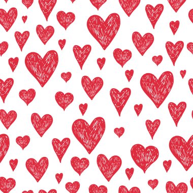 Vektör mürekkep kalem arka plan kırmızı kalp