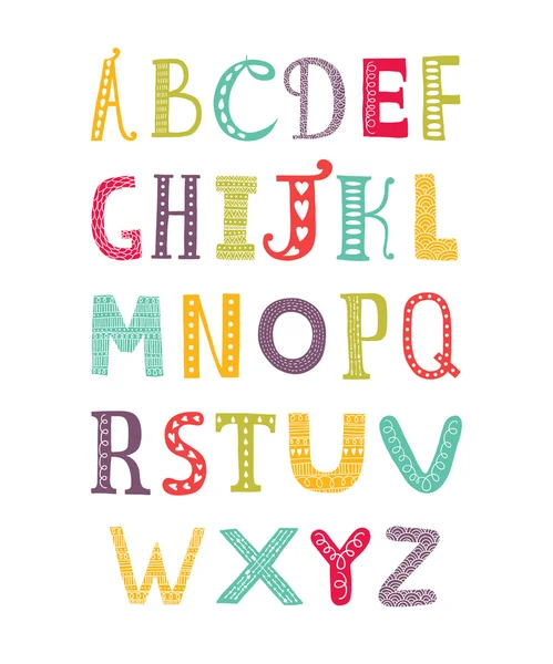 Vector hand drawn alphabet — Stock Vector