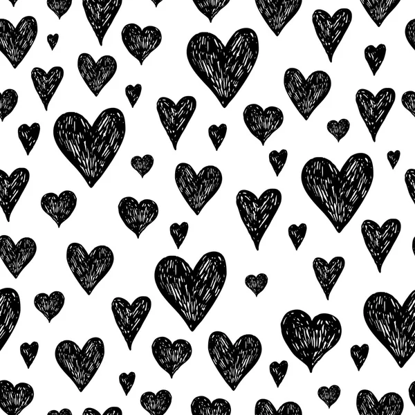 Vector ink background with hearts — Stock Vector