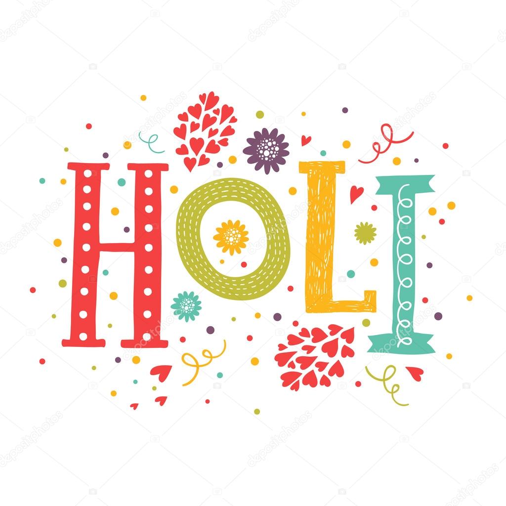 Vector greeting card Happy holi