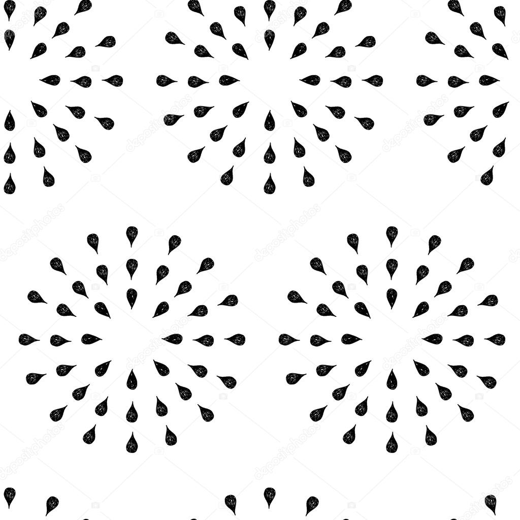 Sunburst background, ink hand drawn pattern
