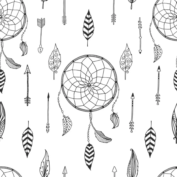 Fond de flèche vectoriel, motif rétro, collection de gribouillis etnic — Image vectorielle