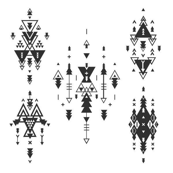 Éléments tribaux vectoriels, collection ethnique — Image vectorielle