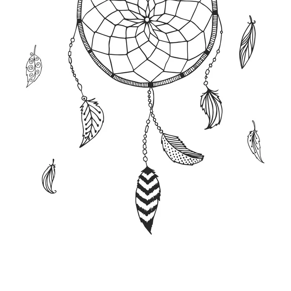 Vector handritad Dreamcatcher — Stock vektor