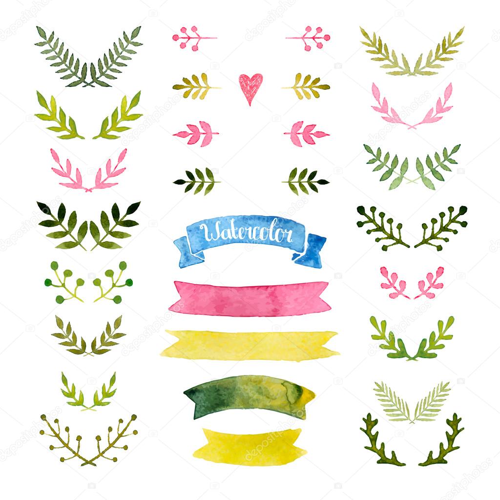 Stylish Watercolor Accessories Set Collection Watercolor Stock Illustration  1335493637