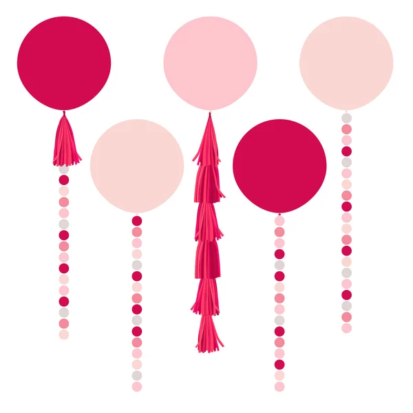 Vector holiday pink balls — Stock Vector