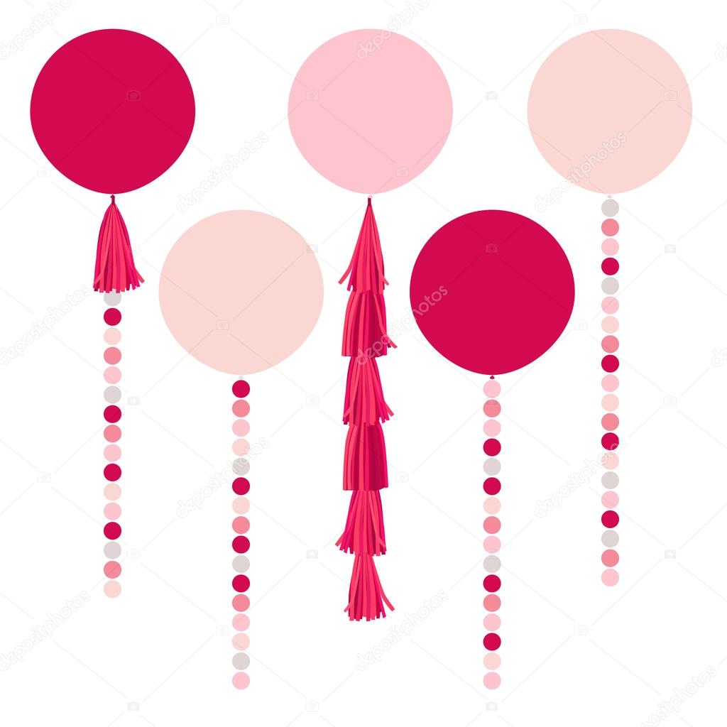 Vector holiday pink balls