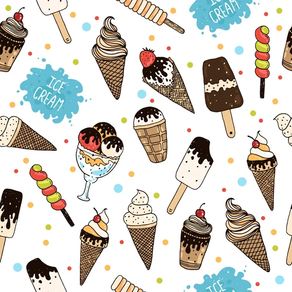 アイスクリームのベクトルの背景 — ストックベクタ