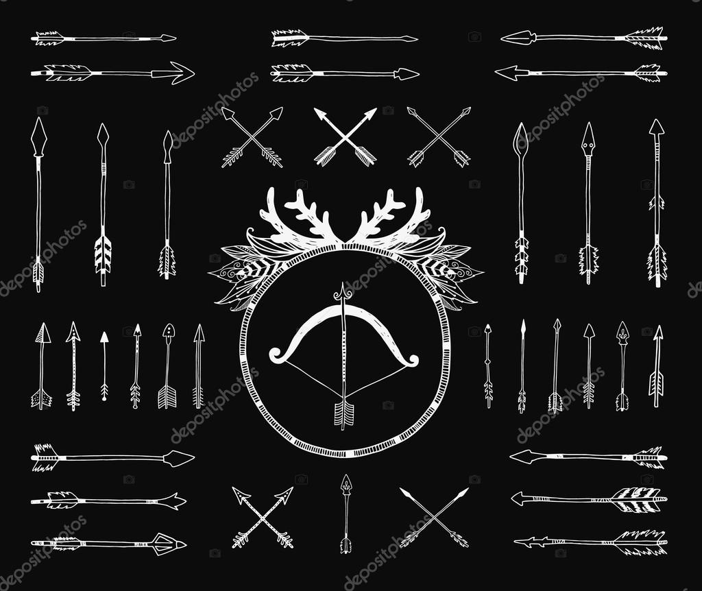 Vettoriale stockRaccolta tribale disegnata a mano con frecce indiane di  ©tatishdesign #76555689, image size:1024x862
