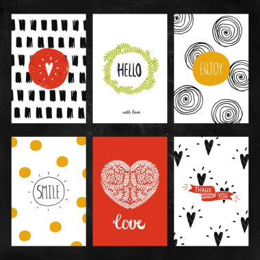 Hand drawn collection of Greeting cards