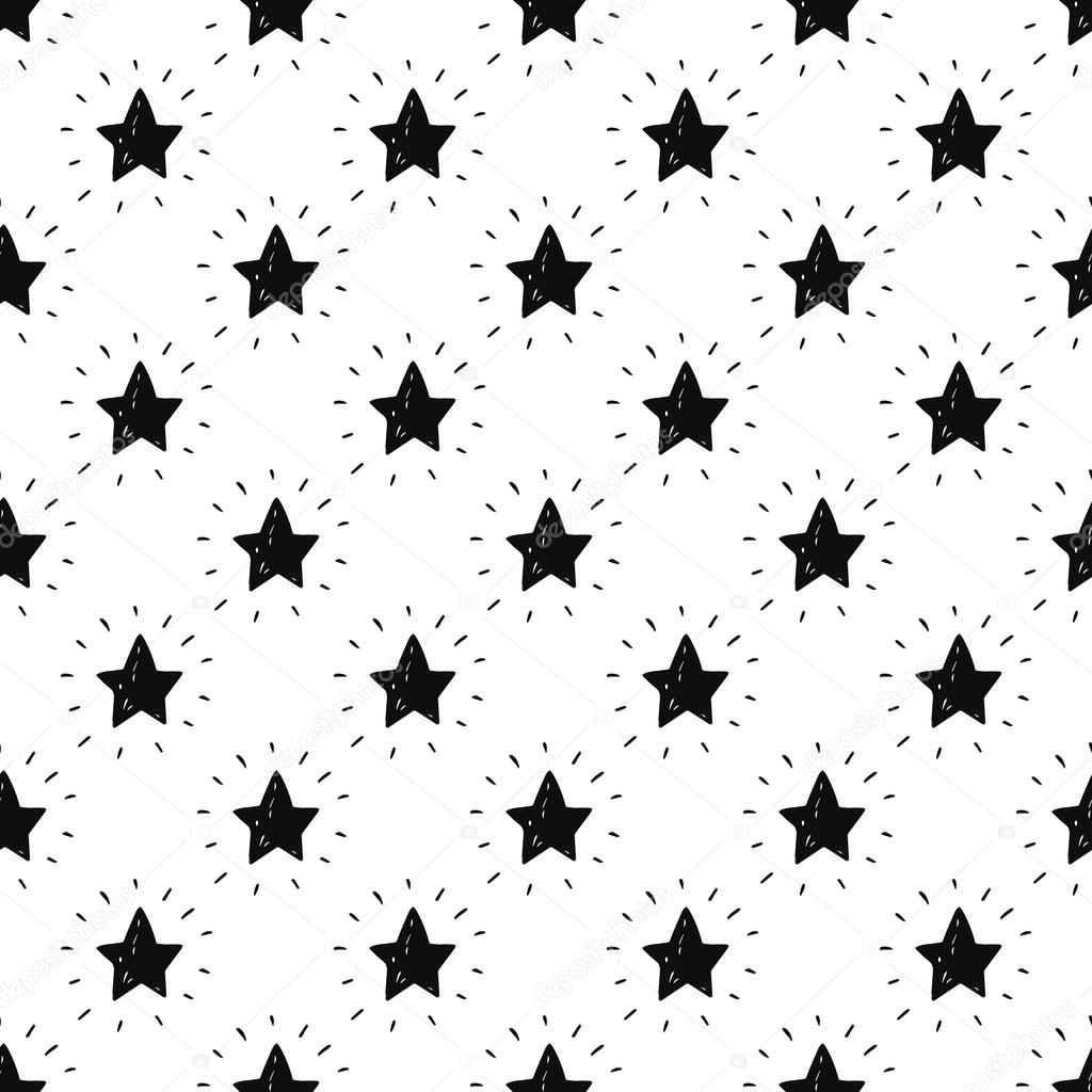 Vector seamless space background with stars