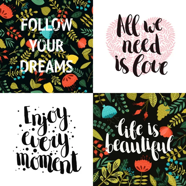 Vector collection of Inspirational cards — Stock Vector