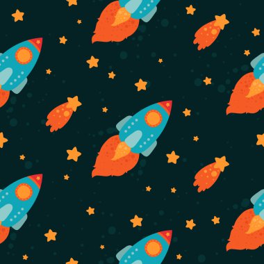 Alan arka plan ile uçan roketler