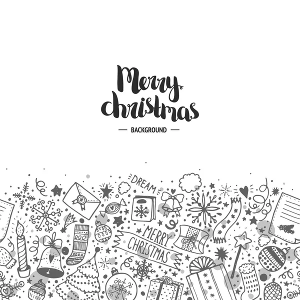 Kerstmis doodle achtergrond — Stockvector