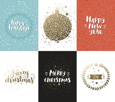 Vektör Noel ve yeni yıl kartları