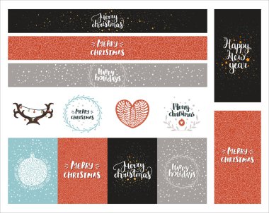 Vektör Noel ve yeni yıl koleksiyonu