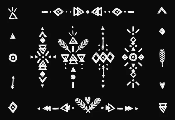 Colección tribal dibujada a mano — Vector de stock