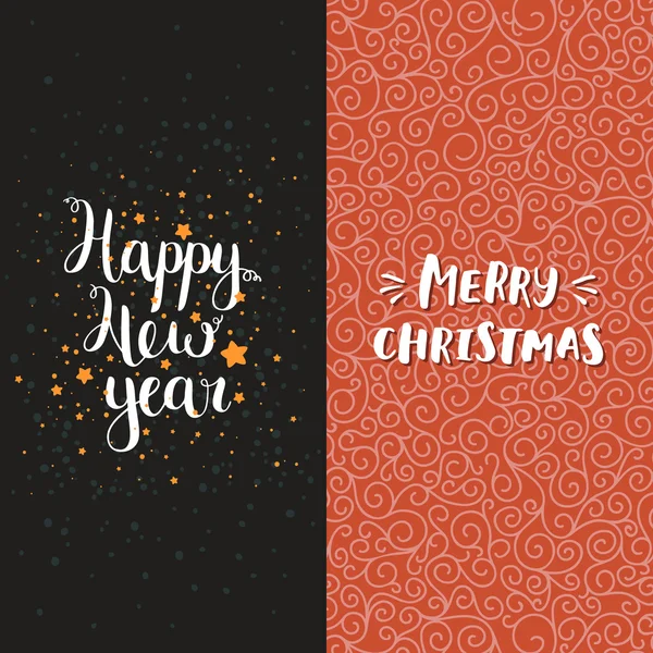 Merry Christmas and Happy New Year cards — Stock Vector