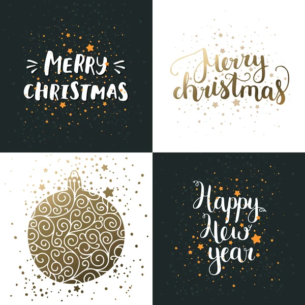 Vector tarjetas de Navidad y Año Nuevo — Vector de stock