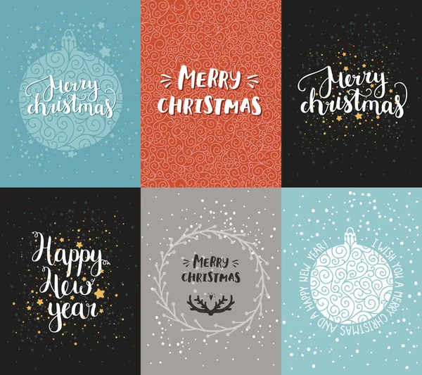 Vector Christmas and New year cards — Stock Vector