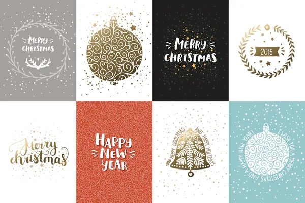 Cartes vectorielles Noël et Nouvel An — Image vectorielle