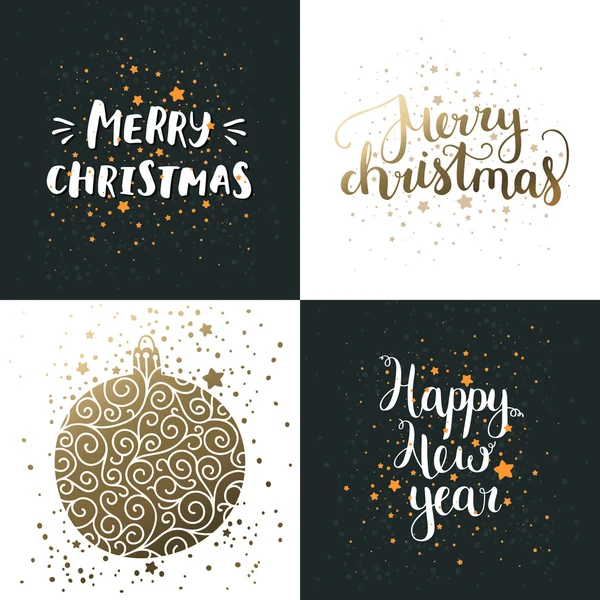 Vector tarjetas de Navidad y Año Nuevo Gráficos Vectoriales