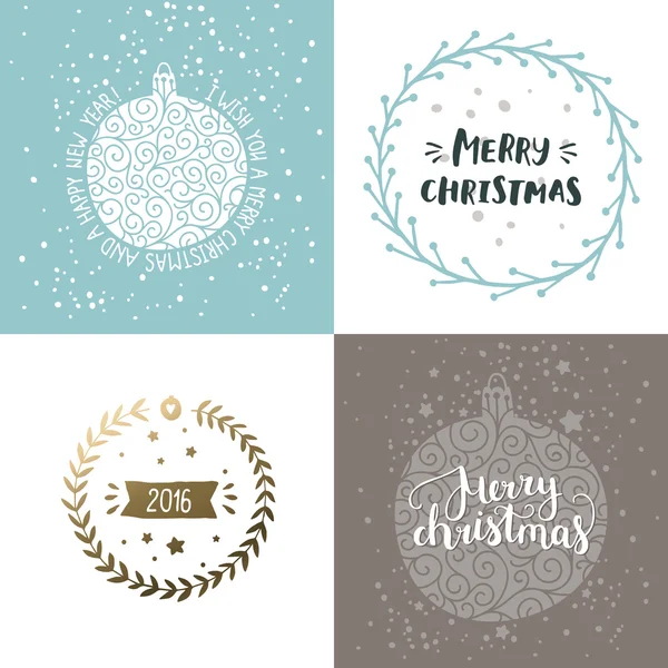 Vector tarjetas de Navidad y Año Nuevo Ilustraciones De Stock Sin Royalties Gratis