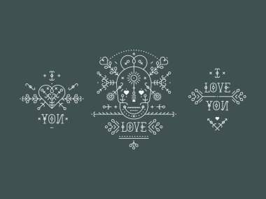 Vintage love elements 
