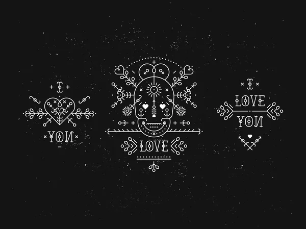 Vintage love elements — Stockvector