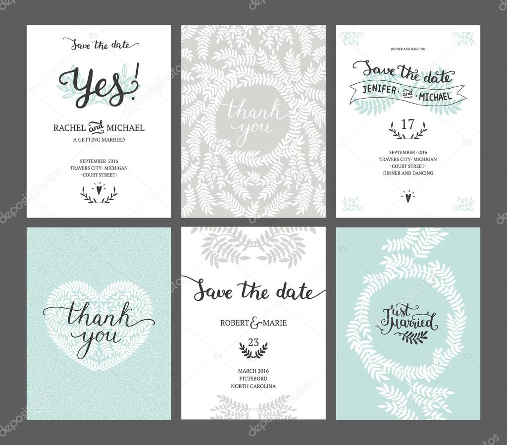 Set Of Save The Date Cards Stock Vector C Tatishdesign