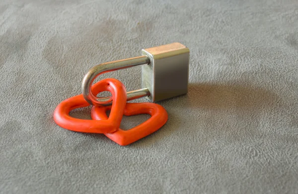 Heart lock with the key — Stock Photo, Image