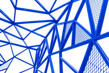 Mavi metal çizgi perspektif izole