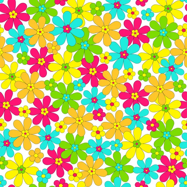Άνευ ραφής, μοτίβο της πολύχρωμο λουλούδι — Διανυσματικό Αρχείο