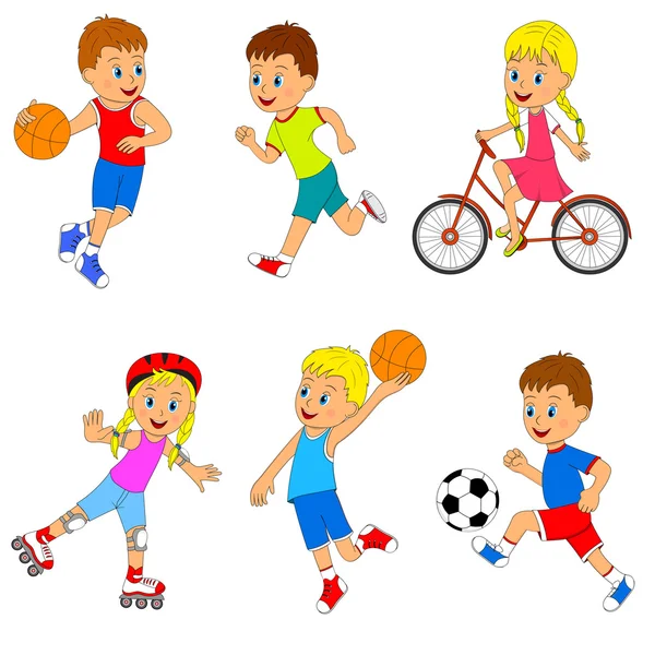 Набір дитячої спортивної діяльності — стоковий вектор