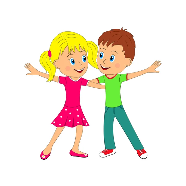 Хлопчик і дівчинка танцюють — стоковий вектор