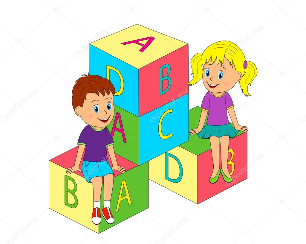 Детский кубик с буквой i