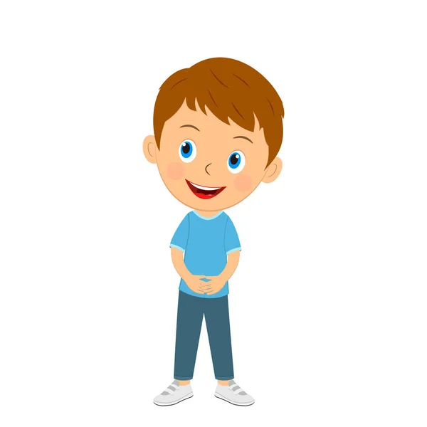 Cute Cartoon Boy Dreams Illustration Vector — Stock Vector