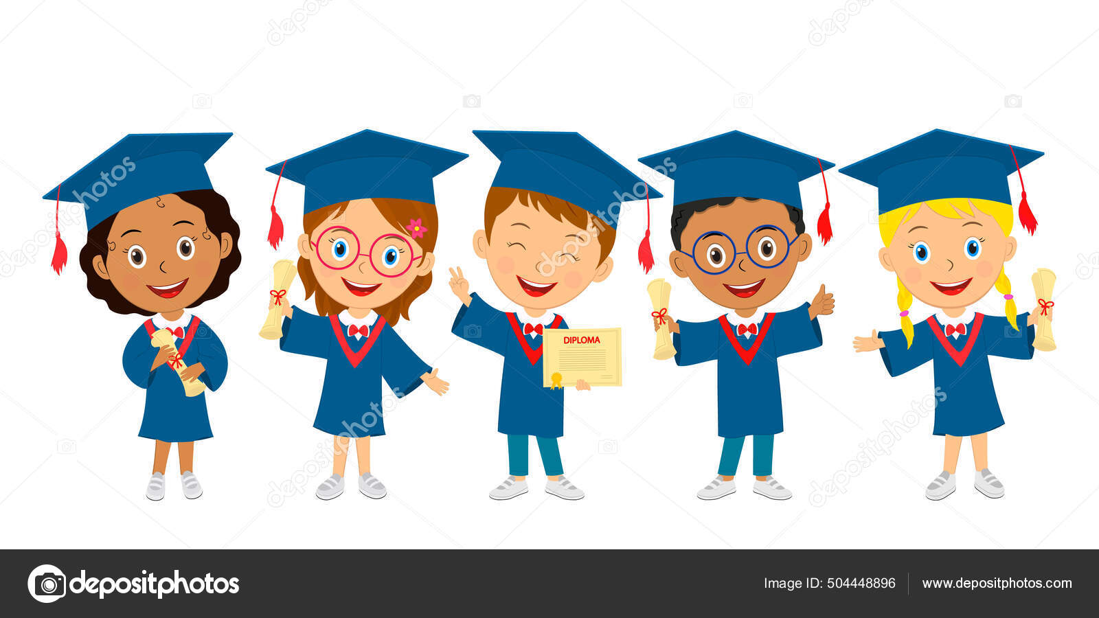 Cute Cartoon Graduation Kids Stand Diploma Illustration Vector Stock Vector Image by ©iris828 #504448896 Cute Cartoon Graduation Kids Stand Diploma Illustration Vector Stock Vector Image by ©iris828 #504448896