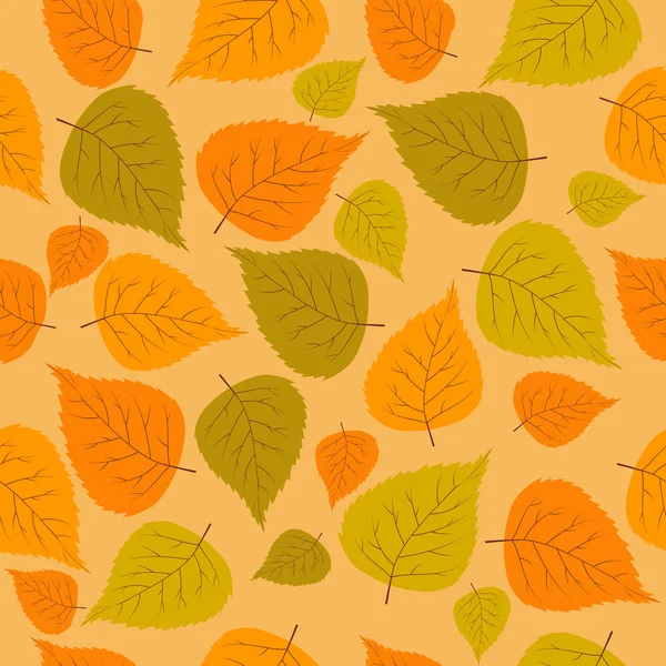 模式，无缝的秋天的落叶 — 图库矢量图片