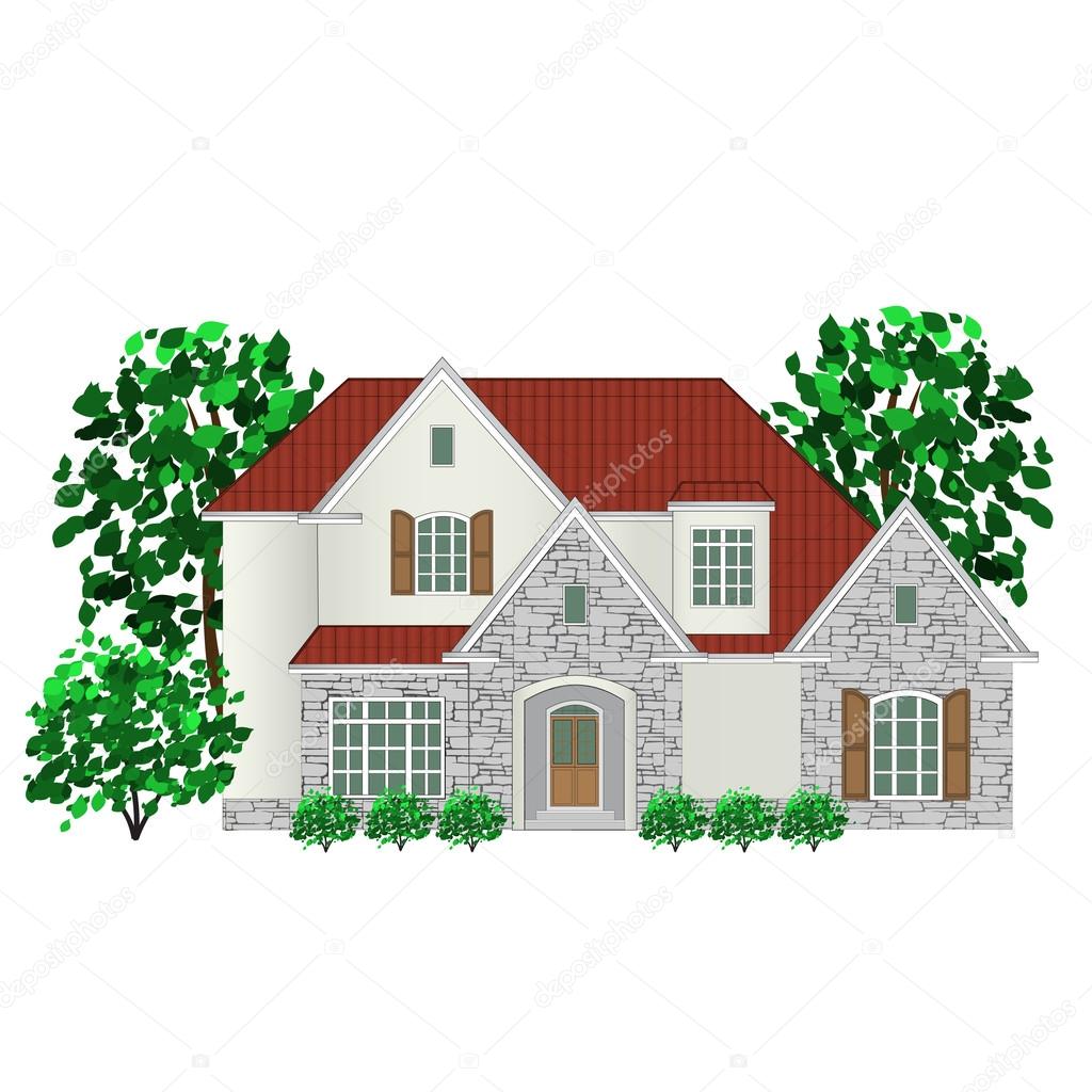 family house, illustration