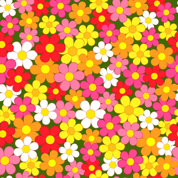 Seamless, pattern  of colorful flowes — Stock Vector