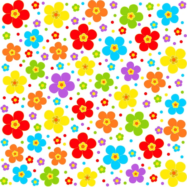 Dikişsiz, desen renkli çiçek — Stok Vektör